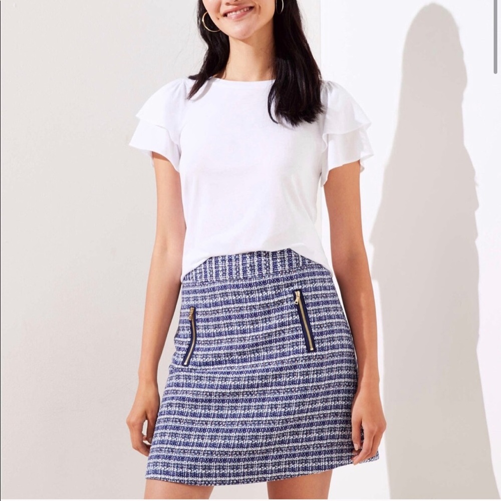LOFT 💕 NWOT Zip Pocket Tweed Skirt